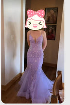 Abito da sera elegante lilla chiaro a sirena Abito da ballo Abito per laurea Y300