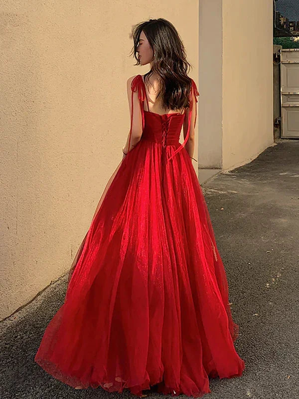 Abiti da sera lunghi formali bordeaux con spalline sottili e motivo floreale, rosso vino con schiena a corsetto Y1297