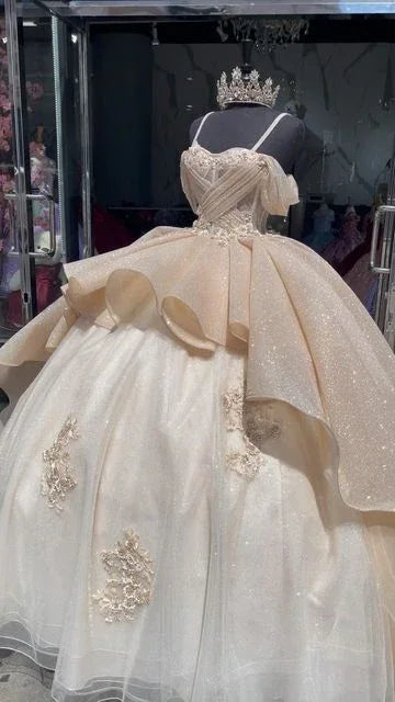 Abiti di Lusso per Quinceañera con Corsetto Applicato, Abito da Ballo, Abito da Festa Dolce 16 Y4144
