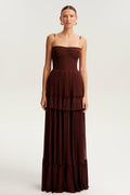 Spaghetti Strap Sleeveless Long Prom Dress With Ruffles Available In 70 Colors