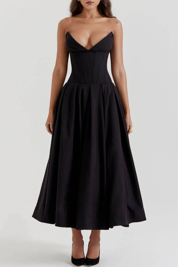Trägerloses Midikleid Milady