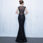 Banquet Evening Dress: Elegant Slim-Fit Fish Tail for Women, Perfect for Autumn/Winter Annual Meetings