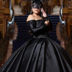 Customized Long Sleeves Black Ball Gown Quinceanera Dress 2026 Bead Two Pieces Sweet 16 Dress Birthday Party Vestidos De XV Años