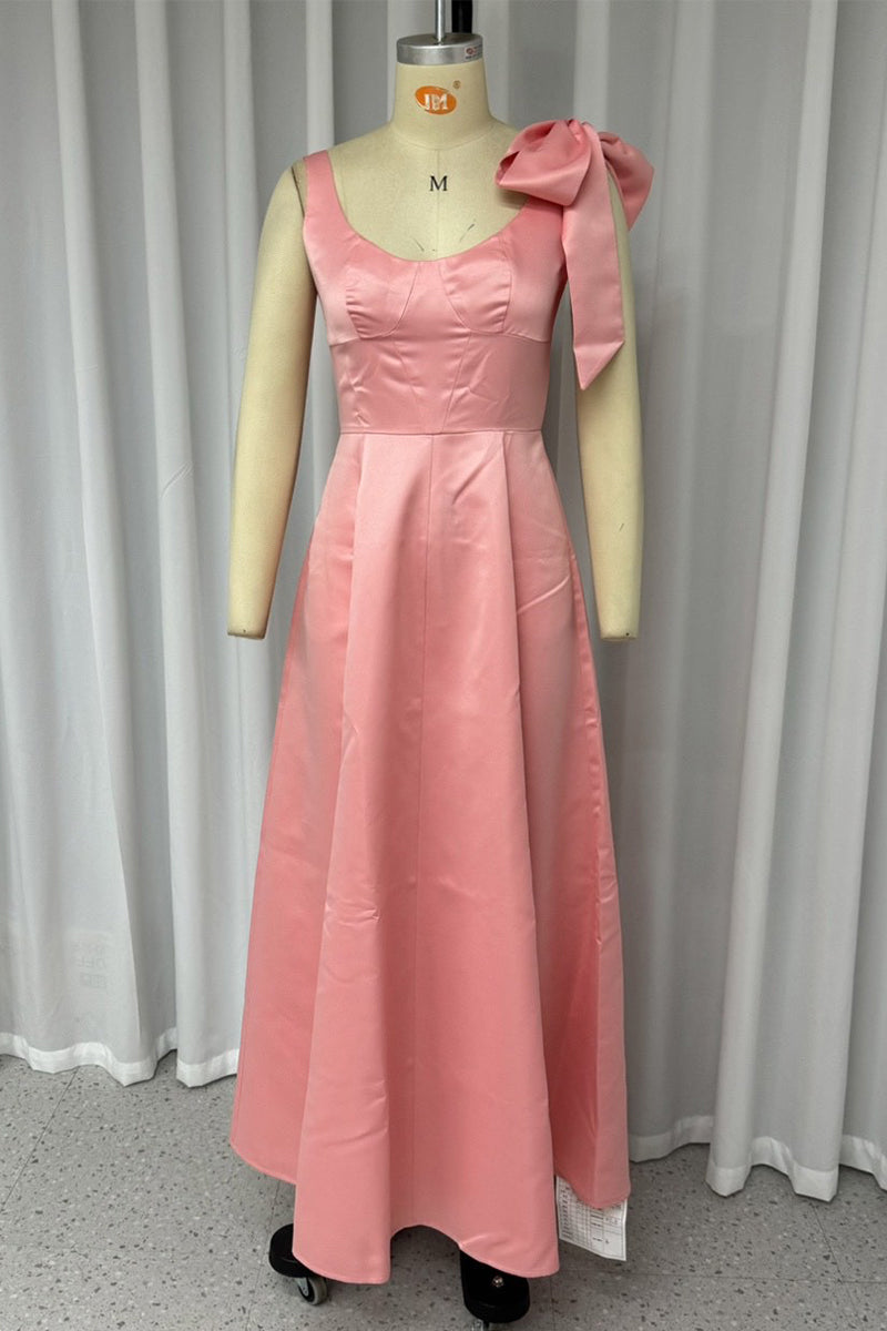 Abiti da sera sexy a collo a U, unicolore, allacciati con lacci