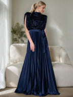 High Neck Sleeveless Dress For Mothers Of The Bride And Groom Sequins