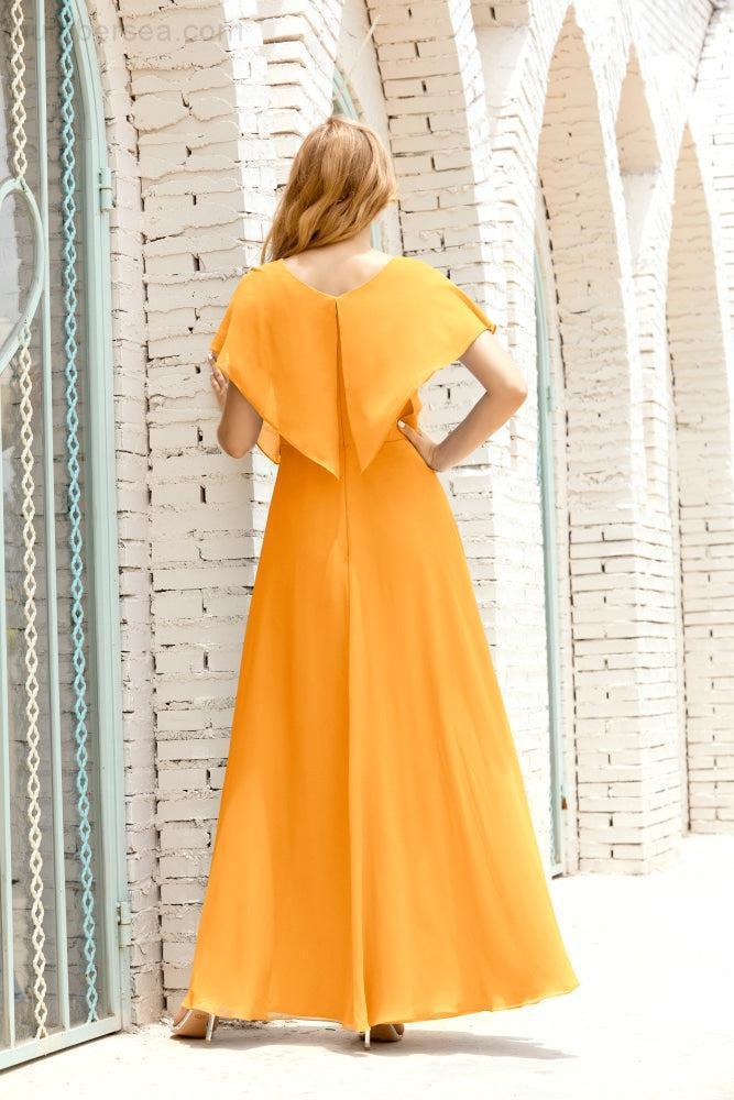Robe de la Mère de la Mariée Grande Taille Col en V Longueur Solennelle Robe de Bal Formelle pour Invité de Mariage 28020