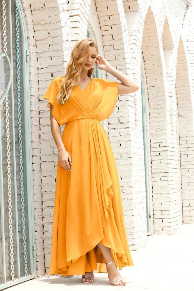 Robe de la Mère de la Mariée Grande Taille Col en V Longueur Solennelle Robe de Bal Formelle pour Invité de Mariage 28020