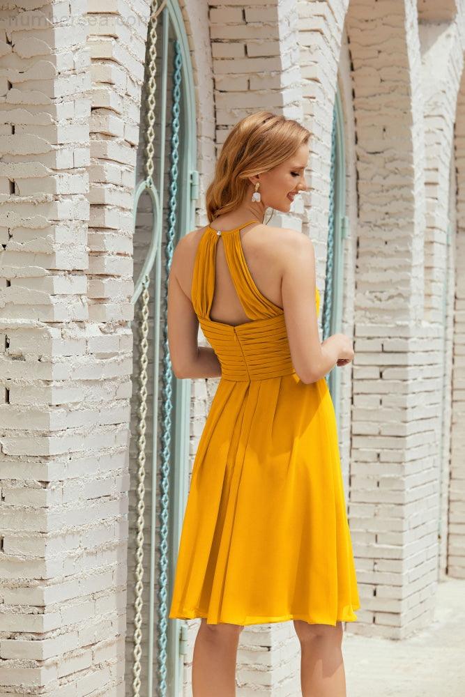 Vestidos de Baile sem Mangas para Receção em Casa, Cocktail Formal e Baile de Finalistas 28014