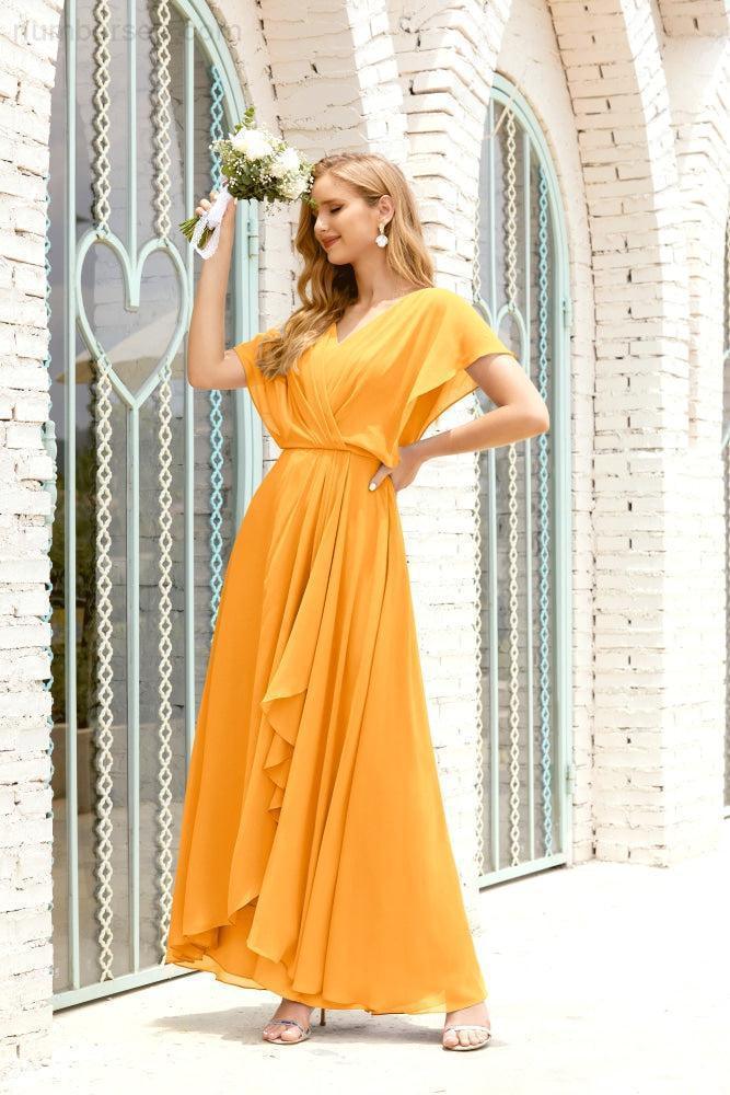 Robe de la Mère de la Mariée Grande Taille Col en V Longueur Solennelle Robe de Bal Formelle pour Invité de Mariage 28020