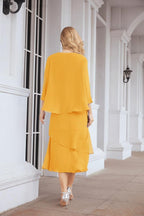 Robe de mariage de la mère de la mariée en deux pièces, ligne A, pour cérémonie et soirée formelle, modèle 28072
