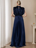 High Neck Sleeveless Dress For Mothers Of The Bride And Groom Sequins