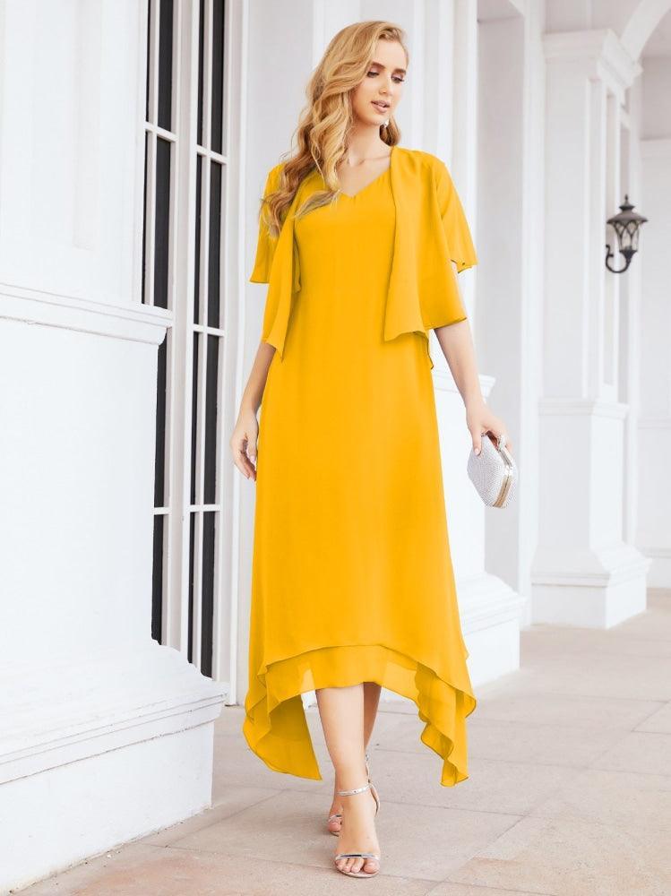 Vestido de Noiva de Duas Peças em Linha A para Mãe da Noiva Vestido de Festa Formal 28073