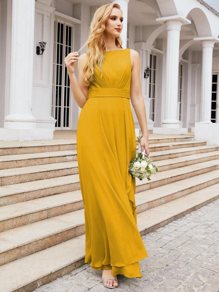 Abiti da damigella Numbersea per matrimonio con volant, lunghi, formali, da ballo 28039
