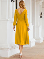 Bridesmaid Dress V-Back Waist Belt Mother of the Bride Wedding Guest SY28031