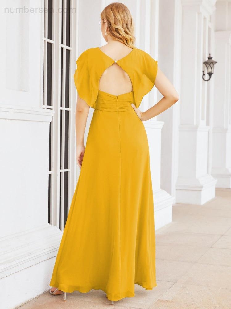 Abiti da damigella Numbersea con mantella, abito formale da ballo, abiti con schiena scoperta per madre della sposa 28058