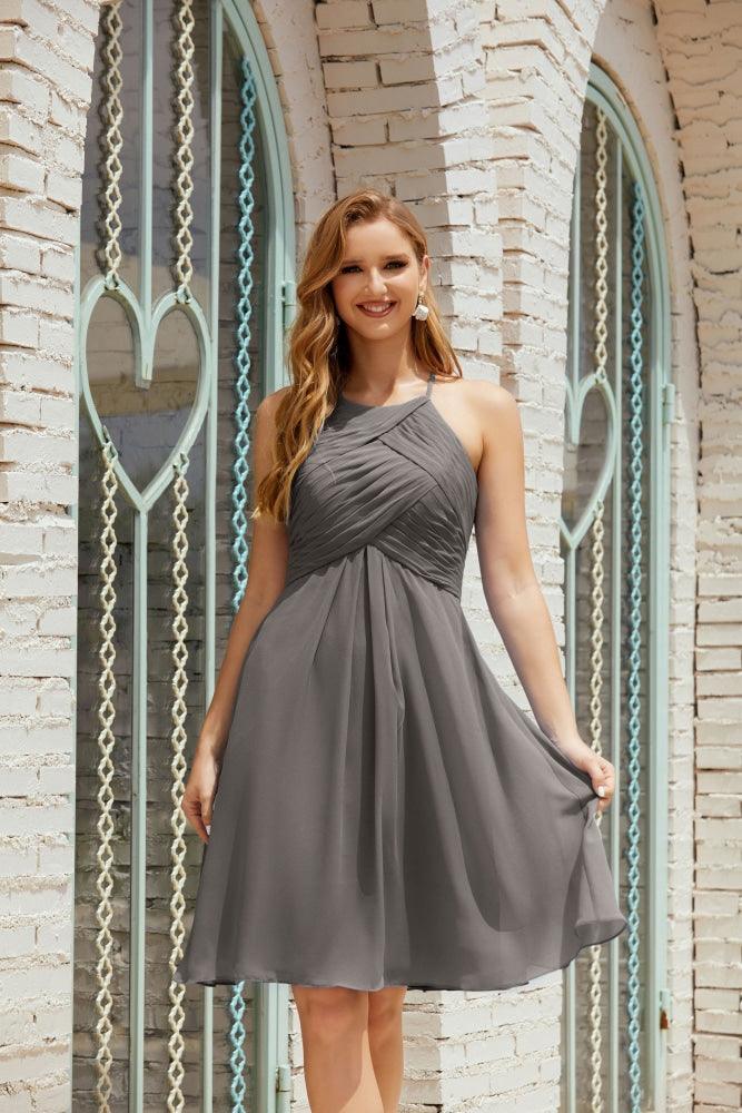 Vestidos de Baile sem Mangas para Receção em Casa, Cocktail Formal e Baile de Finalistas 28014