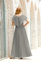Robe de la Mère de la Mariée Grande Taille Col en V Longueur Solennelle Robe de Bal Formelle pour Invité de Mariage 28020
