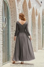 Abito da damigella Numbersea in chiffon, abito formale per festa, abito da sera 28016