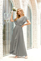 Robe de la Mère de la Mariée Grande Taille Col en V Longueur Solennelle Robe de Bal Formelle pour Invité de Mariage 28020