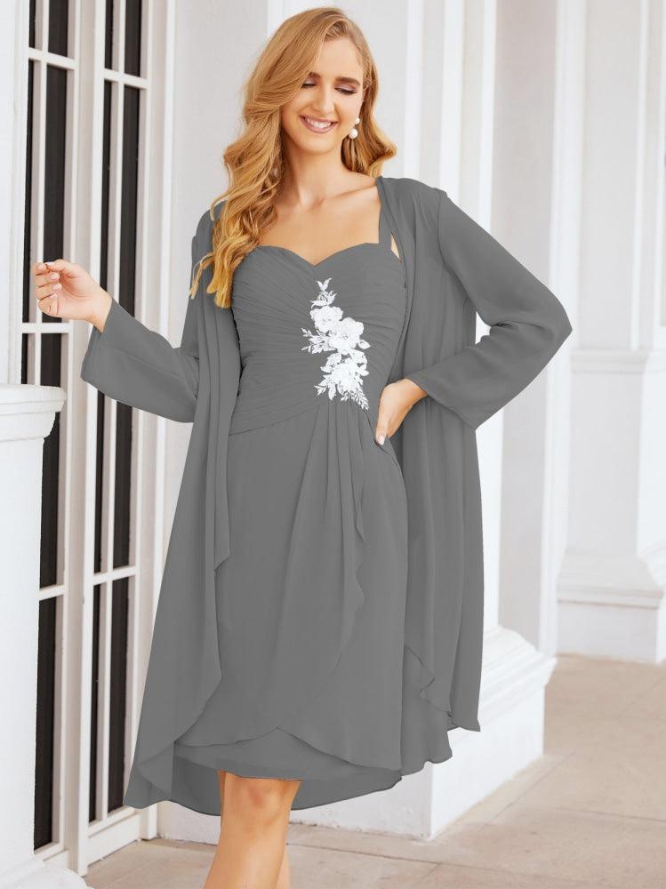 Vestidos de Mãe do Noivo Aplicações de Renda para Convidados de Casamento 28066