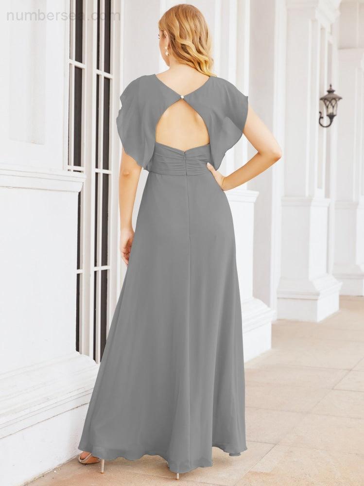 Abiti da damigella Numbersea con mantella, abito formale da ballo, abiti con schiena scoperta per madre della sposa 28058