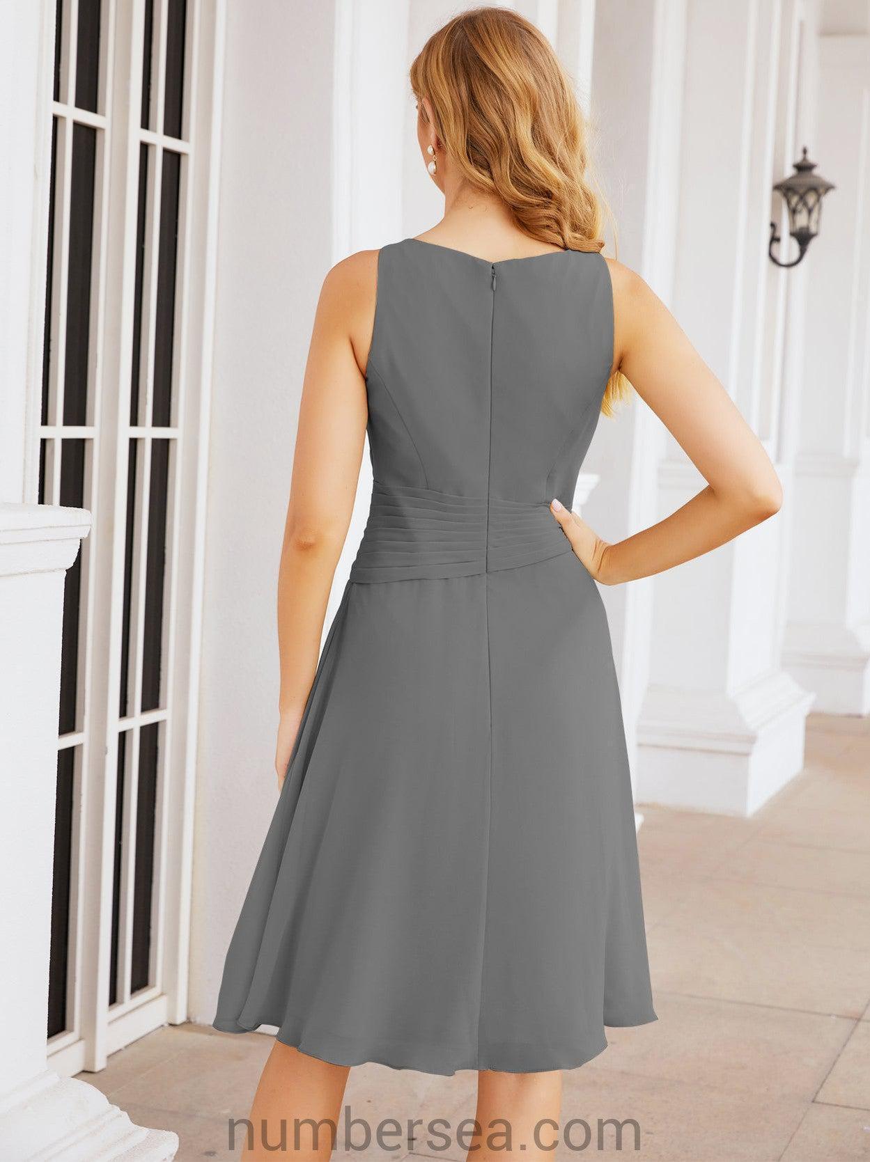 Vestidos para a Mãe da Noiva Vestido de Baile de Finalistas Vestido Casual Pregueado 28065