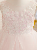 Elegant Sleeveless Lace And Tulle Princess Flower Girl Dress Floor Length