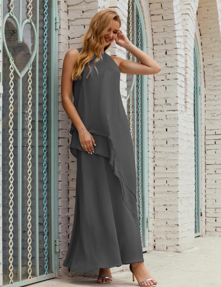 Vestido Longo de Chiffon para Mães da Noiva de Tamanho Grande, para Damas de Honra e Baile de Finalistas, Modelo 28019