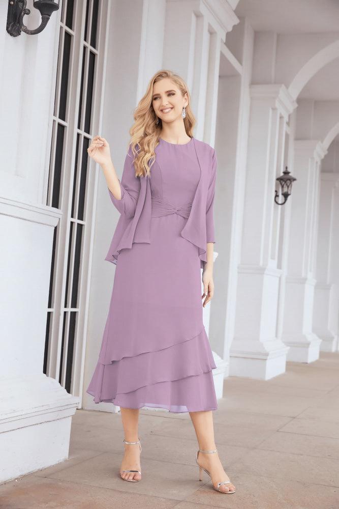 Vestido de Noiva de Duas Peças em Linha A para a Mãe da Noiva Vestido de Festa Formal 28072