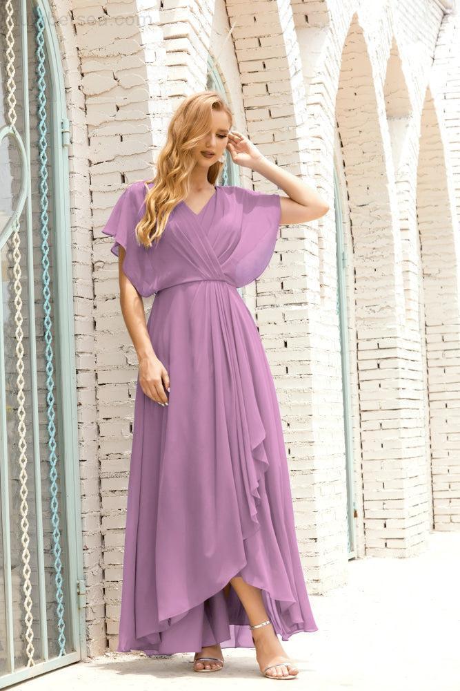 Robe de la Mère de la Mariée Grande Taille Col en V Longueur Solennelle Robe de Bal Formelle pour Invité de Mariage 28020