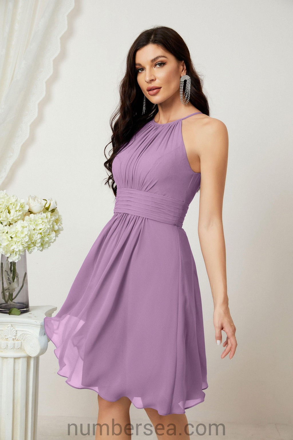 Robe de soirée formelle pour bal de fin d'études ou cocktail Halter 28011