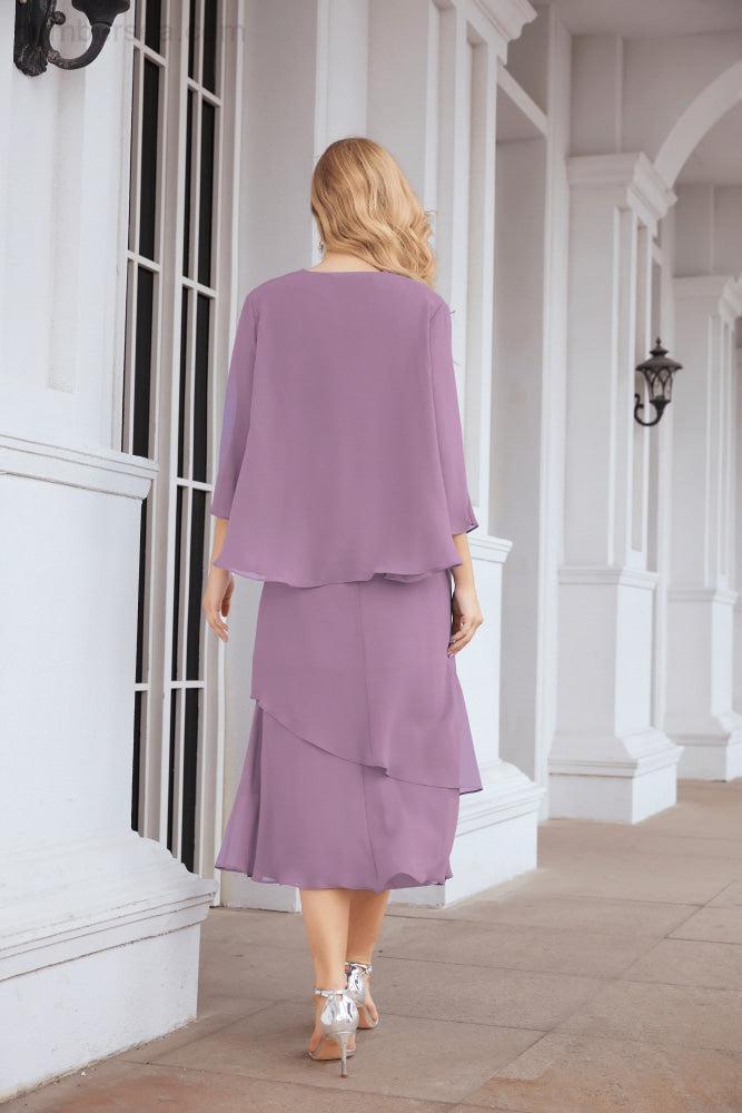 Robe de mariage de la mère de la mariée en deux pièces, ligne A, pour cérémonie et soirée formelle, modèle 28072