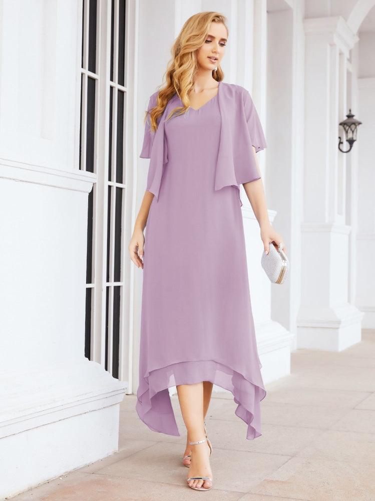 Vestido de Noiva de Duas Peças em Linha A para Mãe da Noiva Vestido de Festa Formal 28073