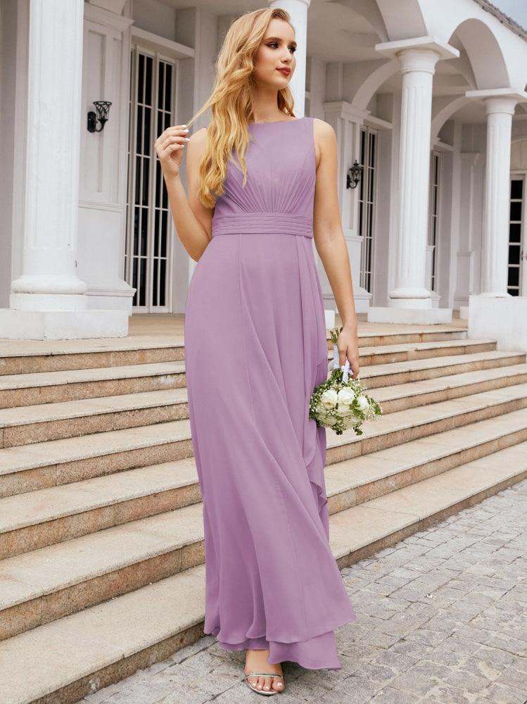 Abiti da damigella Numbersea per matrimonio con volant, lunghi, formali, da ballo 28039