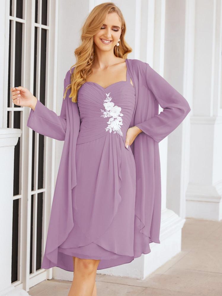 Vestidos de Mãe do Noivo Aplicações de Renda para Convidados de Casamento 28066