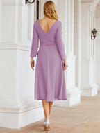 Bridesmaid Dress V-Back Waist Belt Mother of the Bride Wedding Guest SY28031