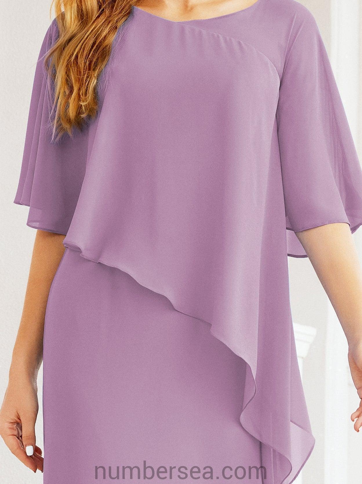 Robe de soirée formelle longue pour mère de la mariée avec cape à volants 28026