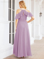 Robes longues de demoiselle d'honneur Numbersea à épaules dénudées, fente latérale, robes de bal formelles pour fête et mariage 28070