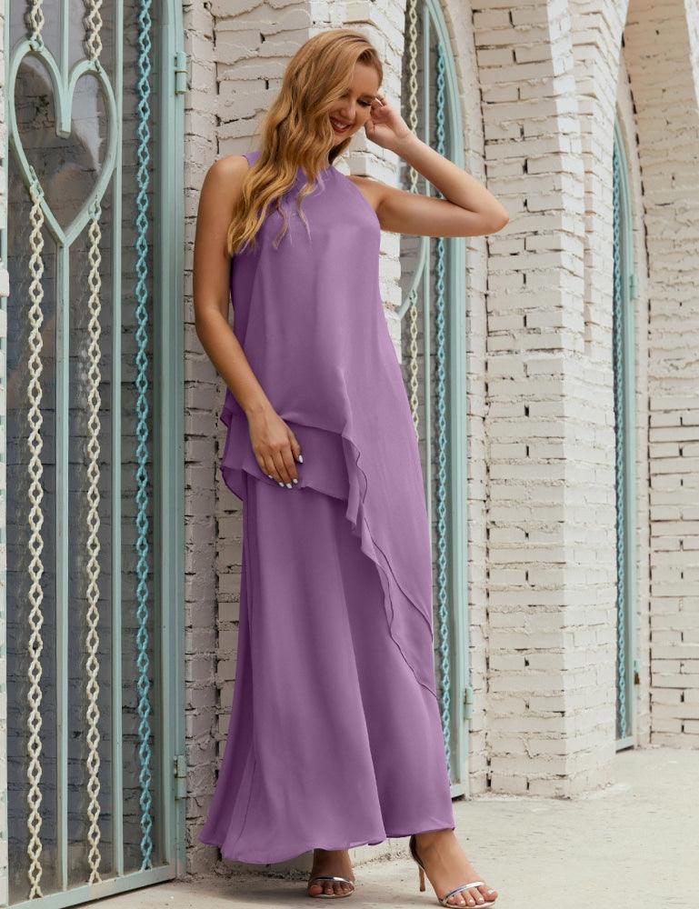 Vestido Longo de Chiffon para Mães da Noiva de Tamanho Grande, para Damas de Honra e Baile de Finalistas, Modelo 28019