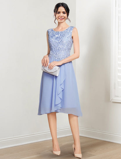 A-Line/Princess Scoop Knee-Length Mother of the Bride Dresses