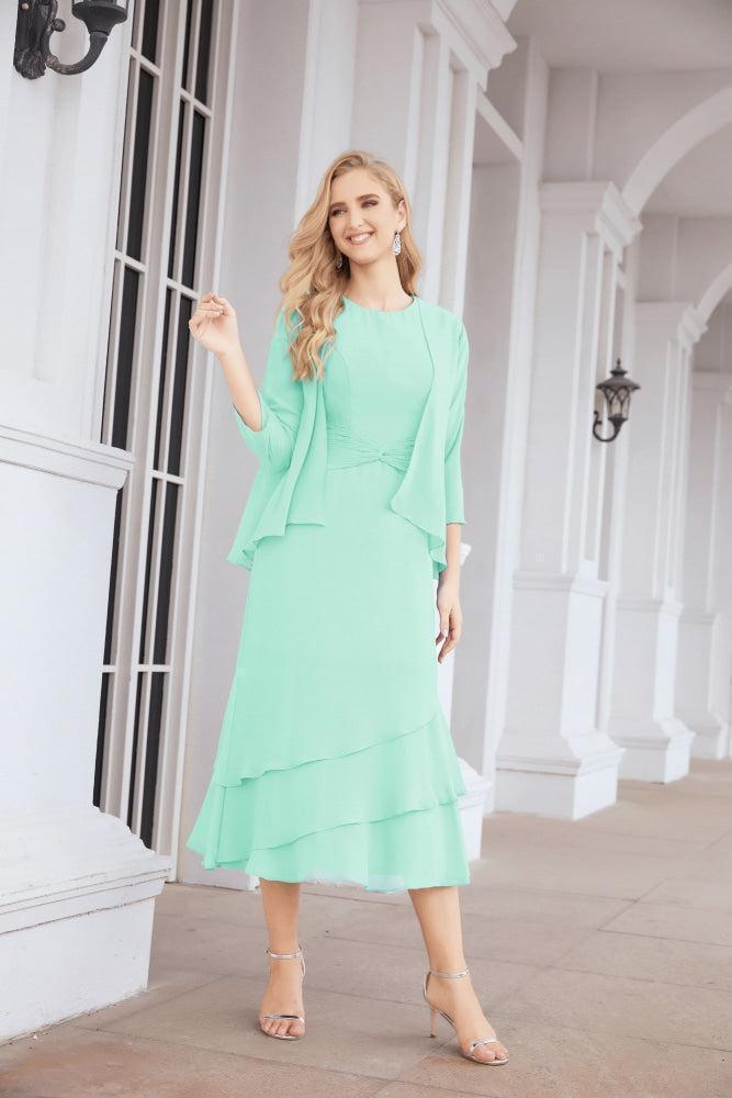 Vestido de Noiva de Duas Peças em Linha A para a Mãe da Noiva Vestido de Festa Formal 28072