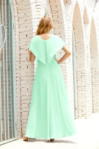 Robe de la Mère de la Mariée Grande Taille Col en V Longueur Solennelle Robe de Bal Formelle pour Invité de Mariage 28020