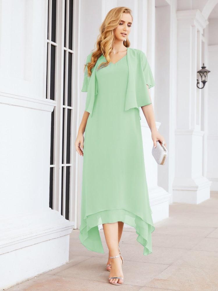 Vestido de Noiva de Duas Peças em Linha A para Mãe da Noiva Vestido de Festa Formal 28073