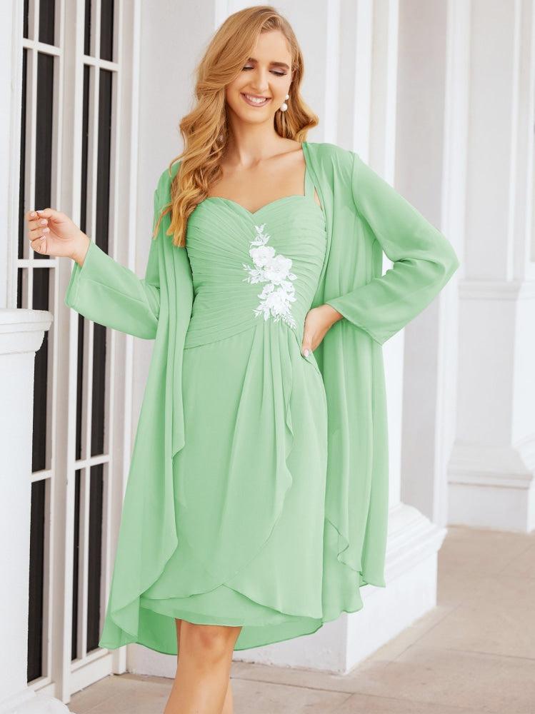 Vestidos de Mãe do Noivo Aplicações de Renda para Convidados de Casamento 28066