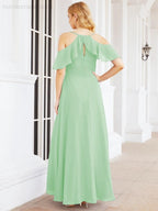 Robes longues de demoiselle d'honneur Numbersea à épaules dénudées, fente latérale, robes de bal formelles pour fête et mariage 28070