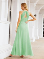 Numbersea Robes de demoiselle d'honneur pour femmes à bretelles doubles spaghetti Robe longue de soirée formelle fendue sur le côté 28051