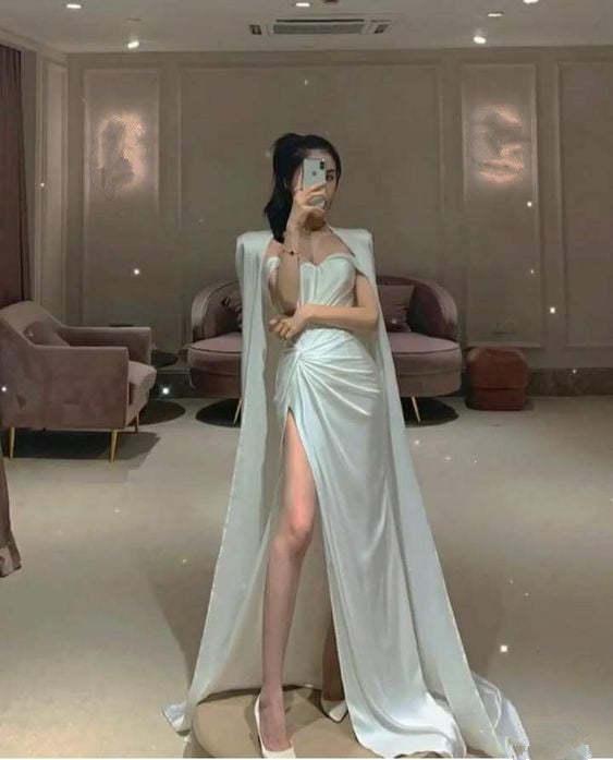 Vestido de Baile de Sereia com Fenda Alta Vestido de Noite Encantador Y317