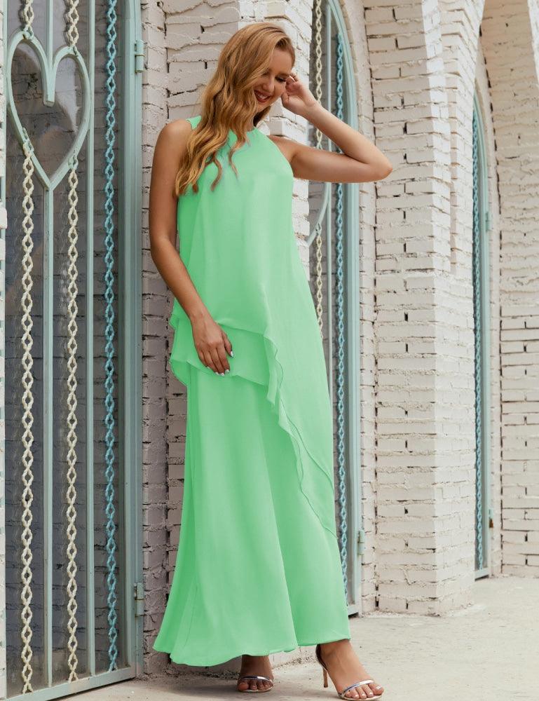Vestido Longo de Chiffon para Mães da Noiva de Tamanho Grande, para Damas de Honra e Baile de Finalistas, Modelo 28019