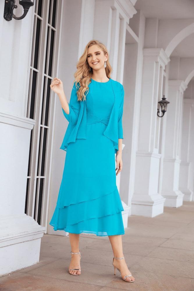 Vestido de Noiva de Duas Peças em Linha A para a Mãe da Noiva Vestido de Festa Formal 28072