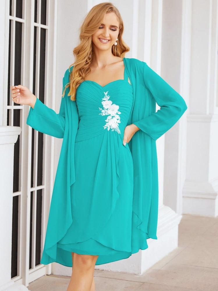 Vestidos de Mãe do Noivo Aplicações de Renda para Convidados de Casamento 28066